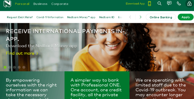 Nedbank South Africa internet banking
