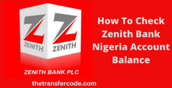 How to check my online account balance zenith bank