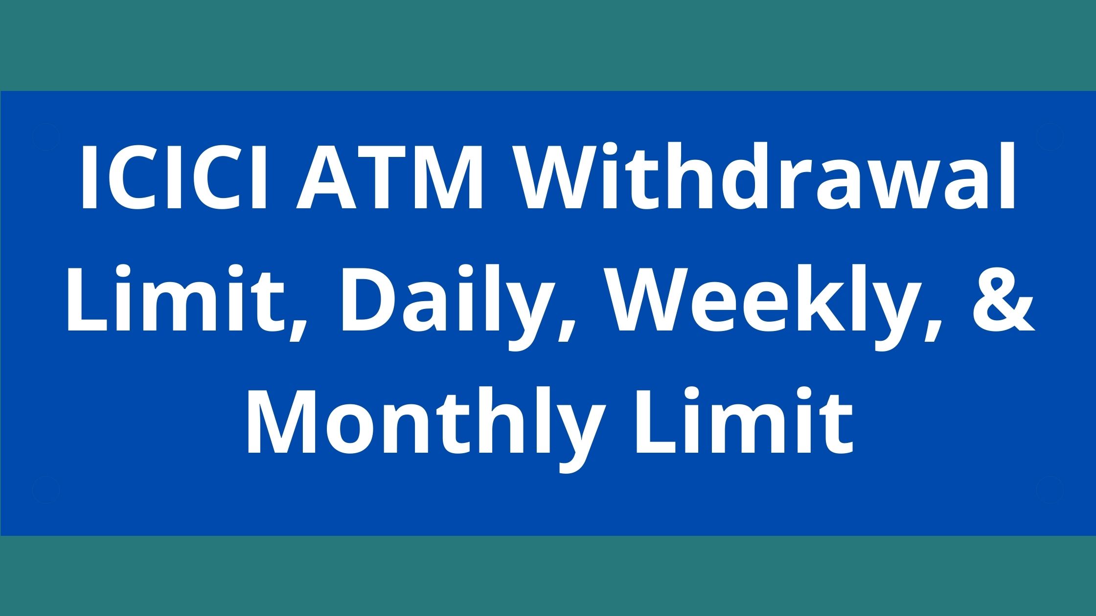 icici travel card atm withdrawal charges