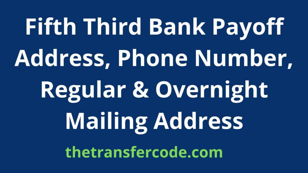 fifth third payoff address