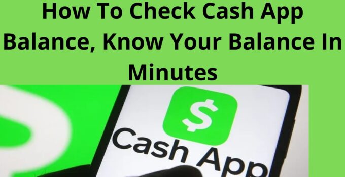 How To Check Cash App Balance