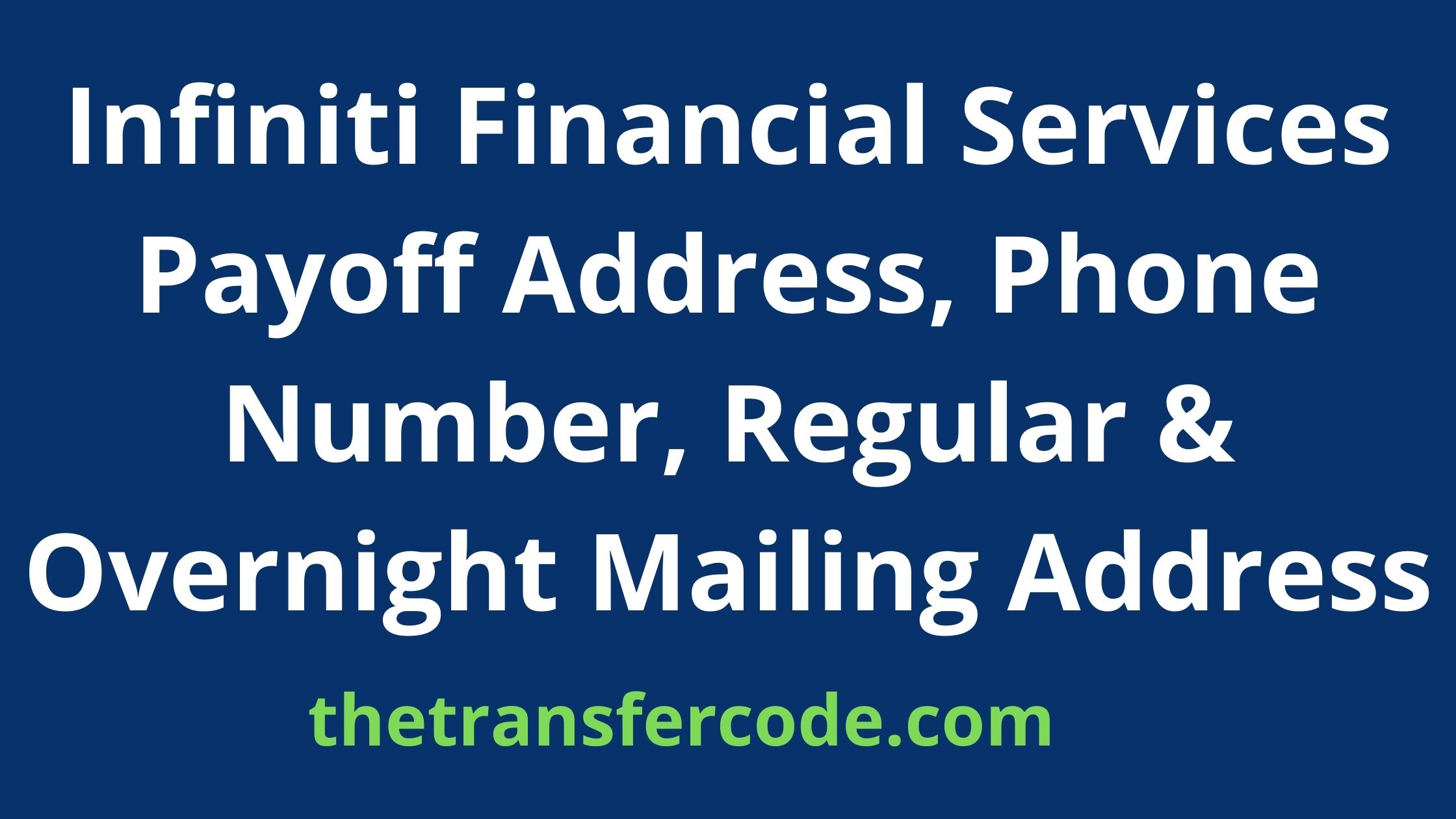infiniti finance services payoff address