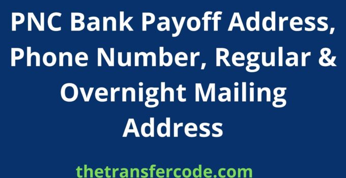 PNC Bank Payoff Address