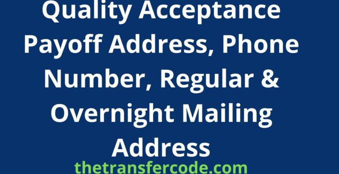 Quality Acceptance Payoff Address