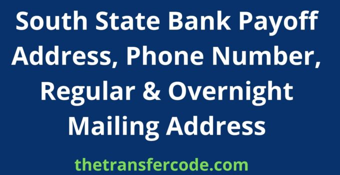 South State Bank Payoff Address